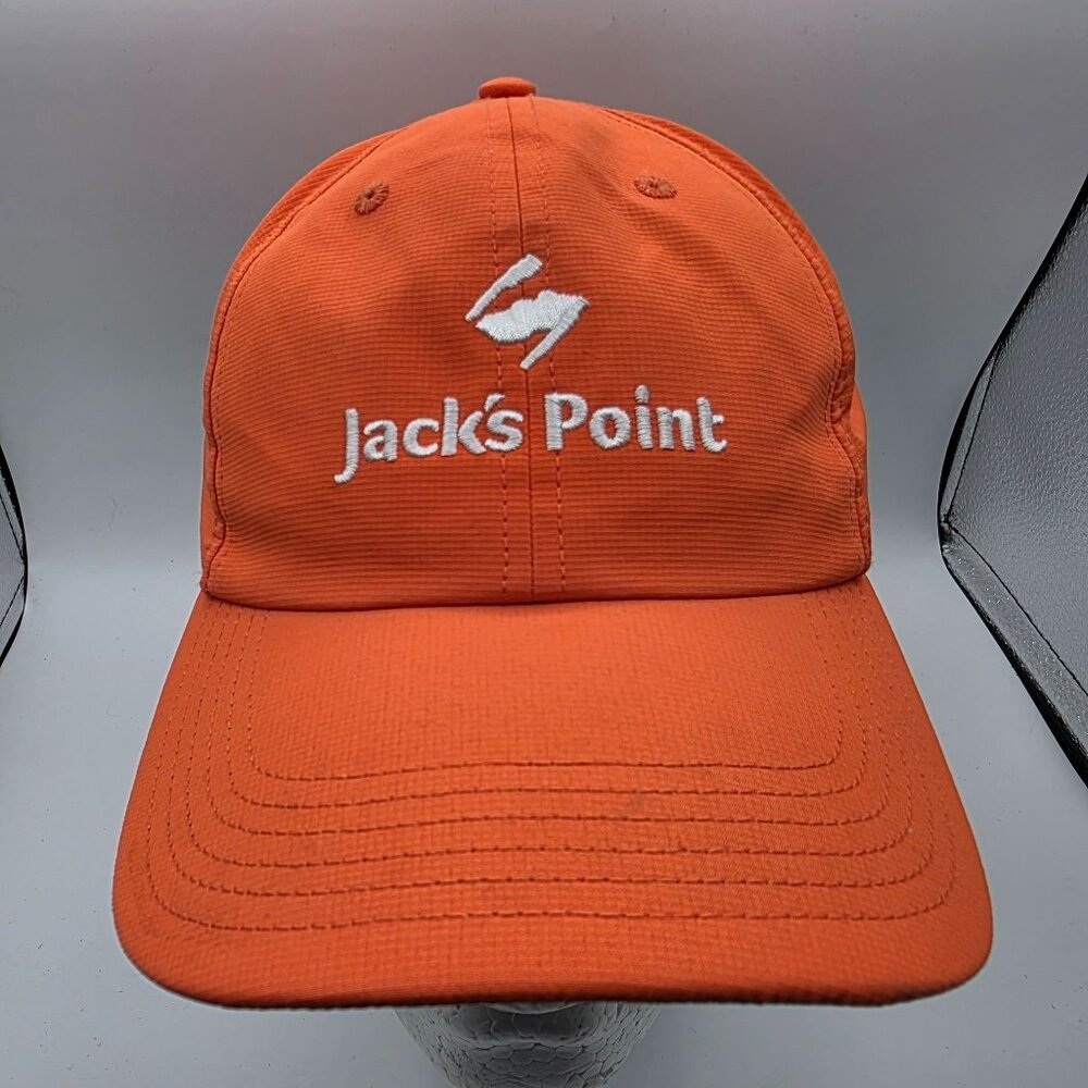 Jacks Point New Zealand Orange Adjustable Performance Cap Hat Logo Athletic
